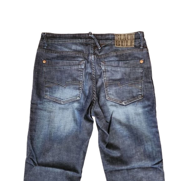 Black Bull Jeans Men's Size 33 Blue Denim Straight Leg Low Waist Slim Fit - Picture 6 of 13